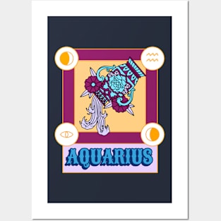 Aquarius Horoscope Zodiac Sign Posters and Art